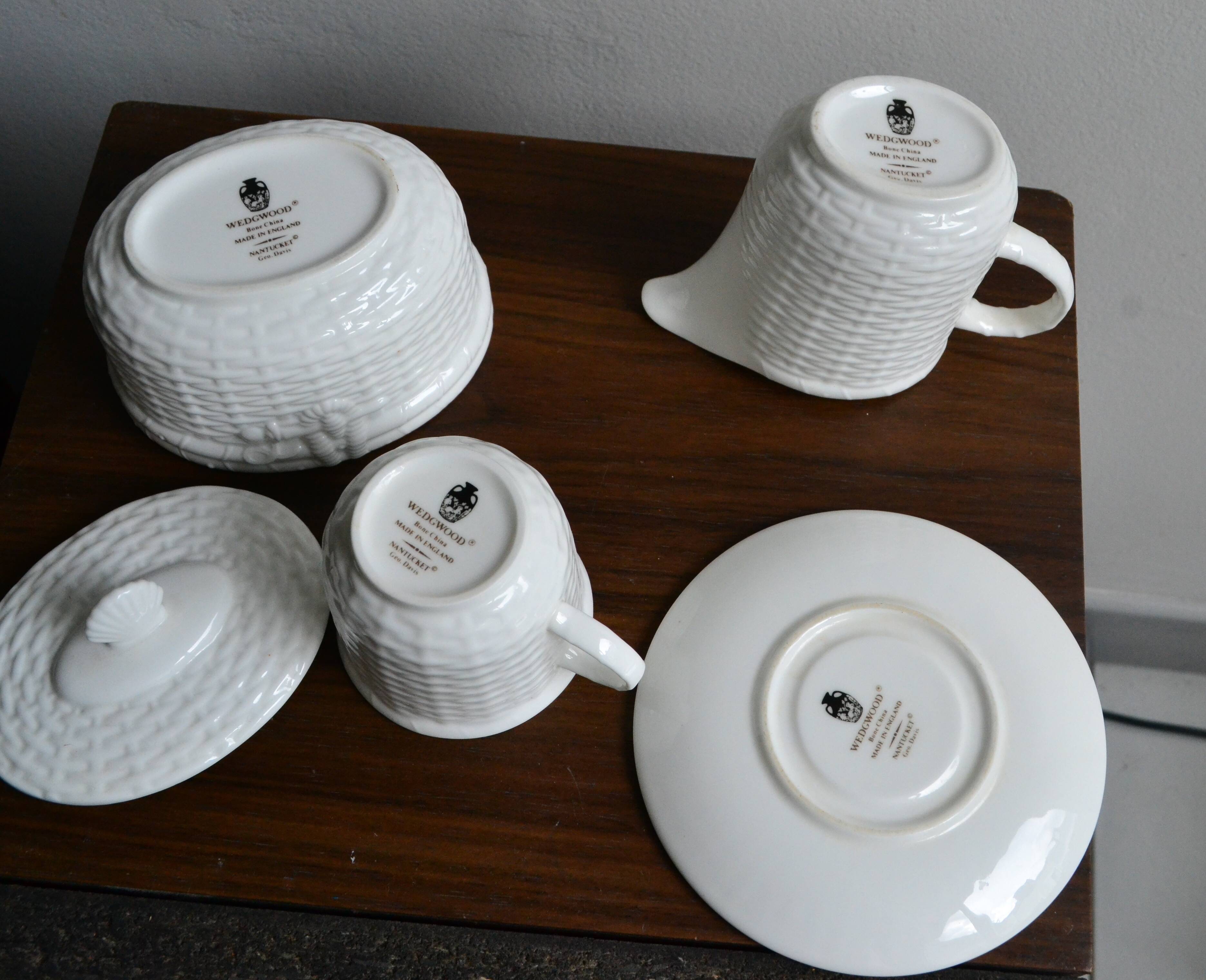 Wedgwood Nantucket Sugar Bowl, Milk Jug, Cup and Saucer