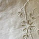 Old embroidered CA monogram sheet
