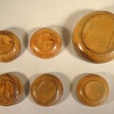 Six olive wood cups