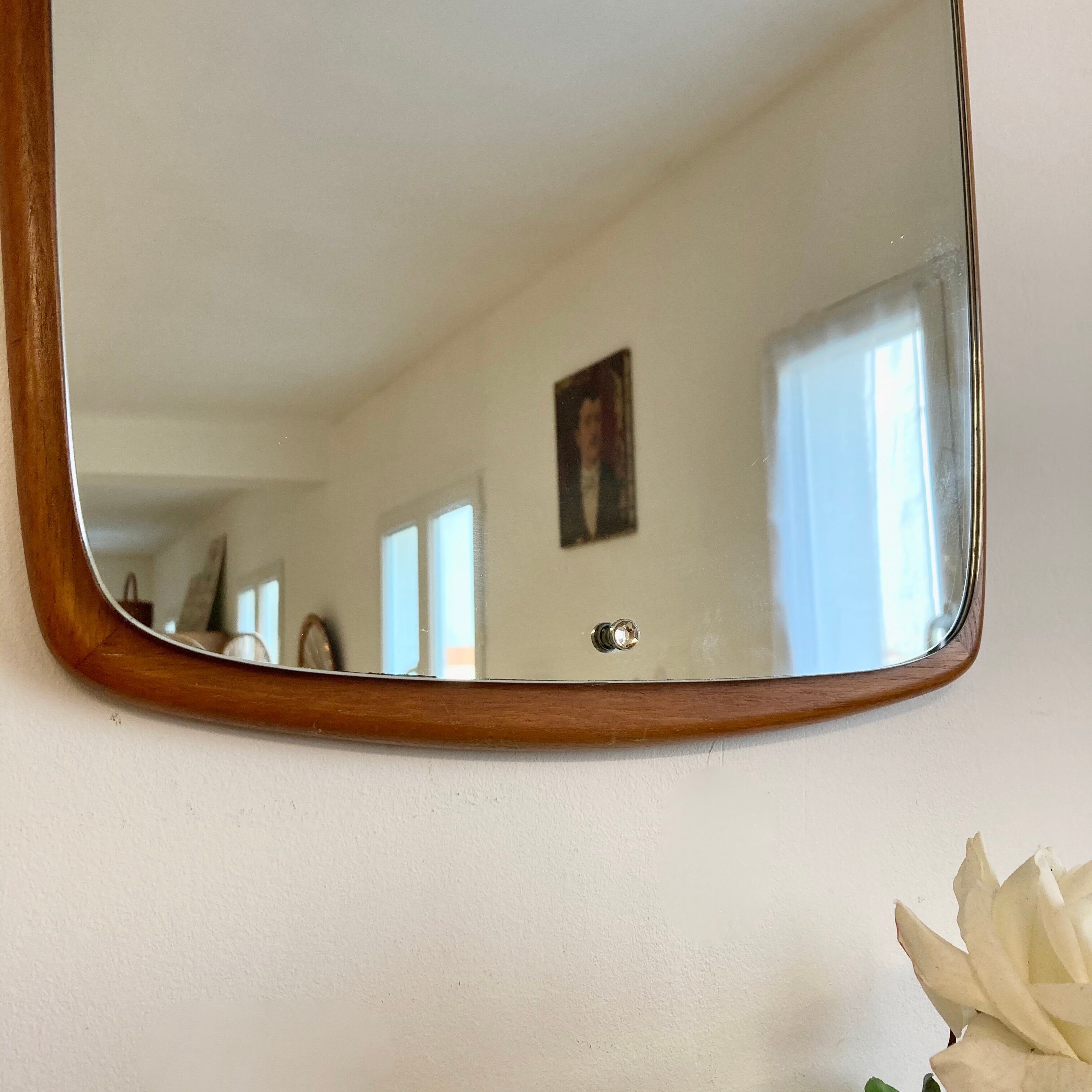 Scandinavian style mirror in teak 60s