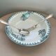 Old hollow dish, Ironstone, green floral decoration, 28 cm.