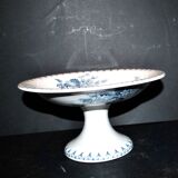 Coupe sur pied, compotier u&c Sarreguemines, service "Flore"