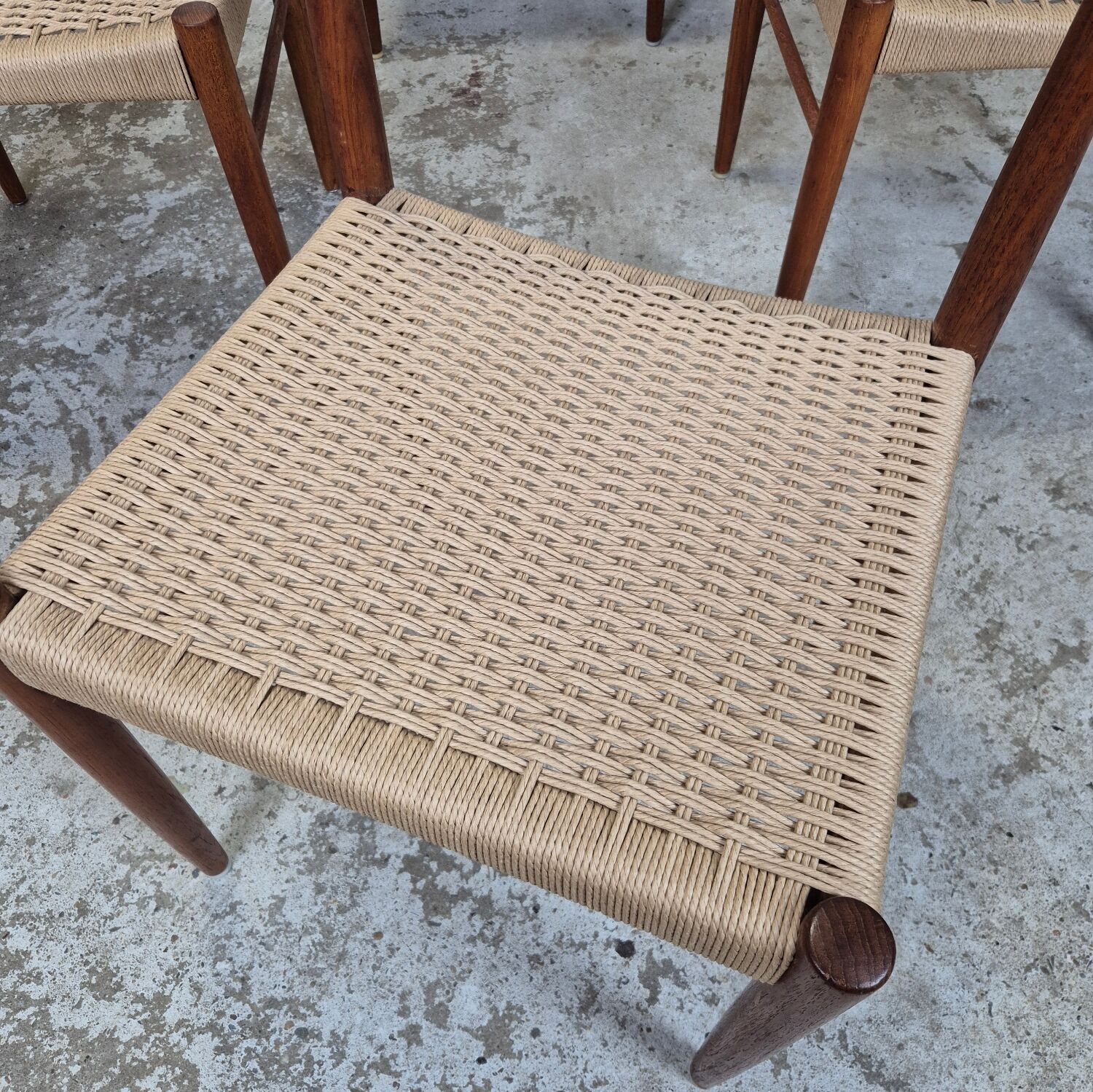 Price for 2 chairs! H.W. Klein, Bramin vintage Danish new papercord
