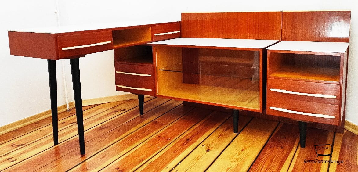 Modular set chest of drawers, desk, cabinet proj. M. Pozar for Up Zavody 1960