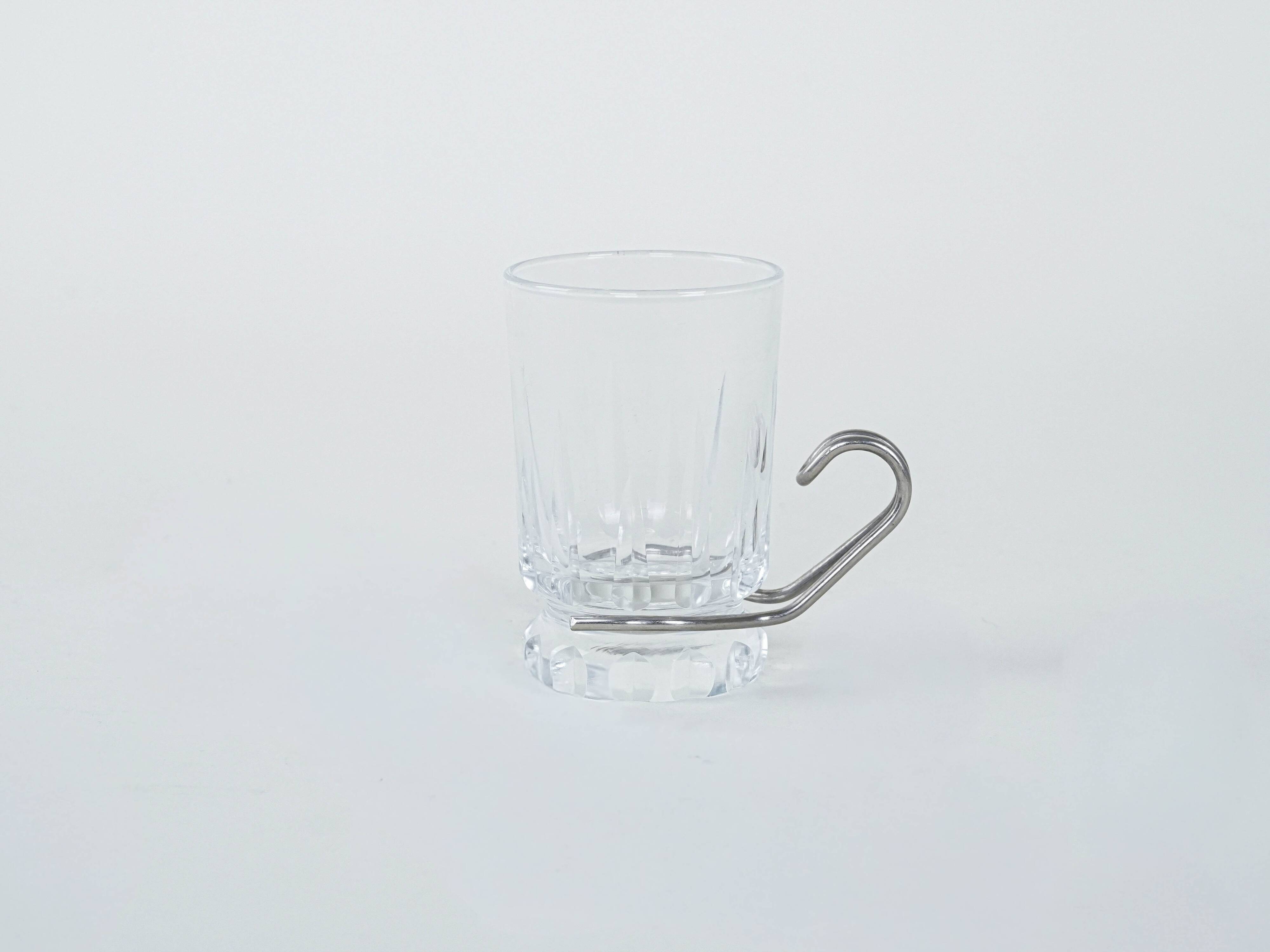 Set of tea glasses, Italian design, 1970s, made in Italy