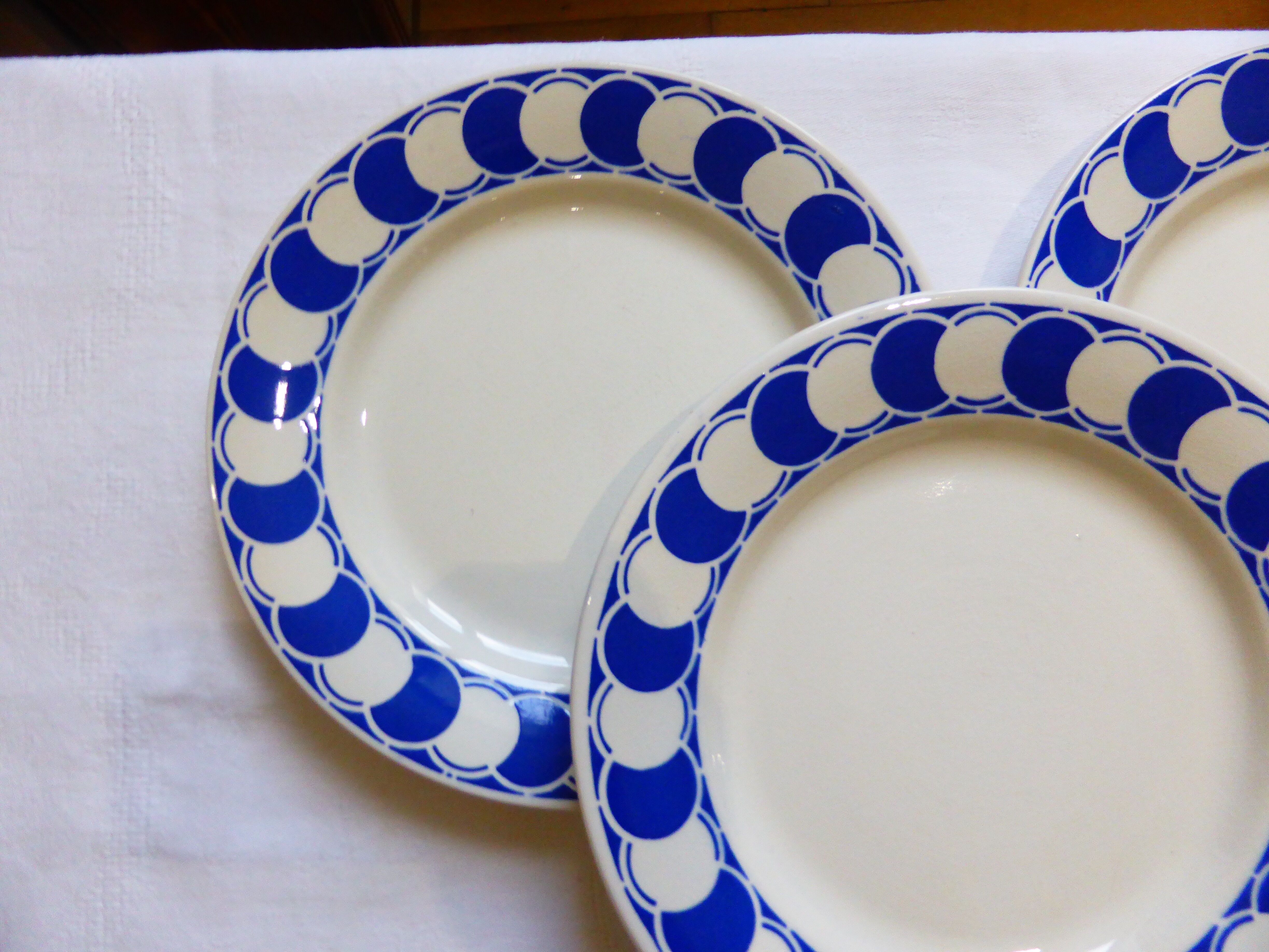 4 assiettes plates de Digoin Sarreguemines modèle dorothy