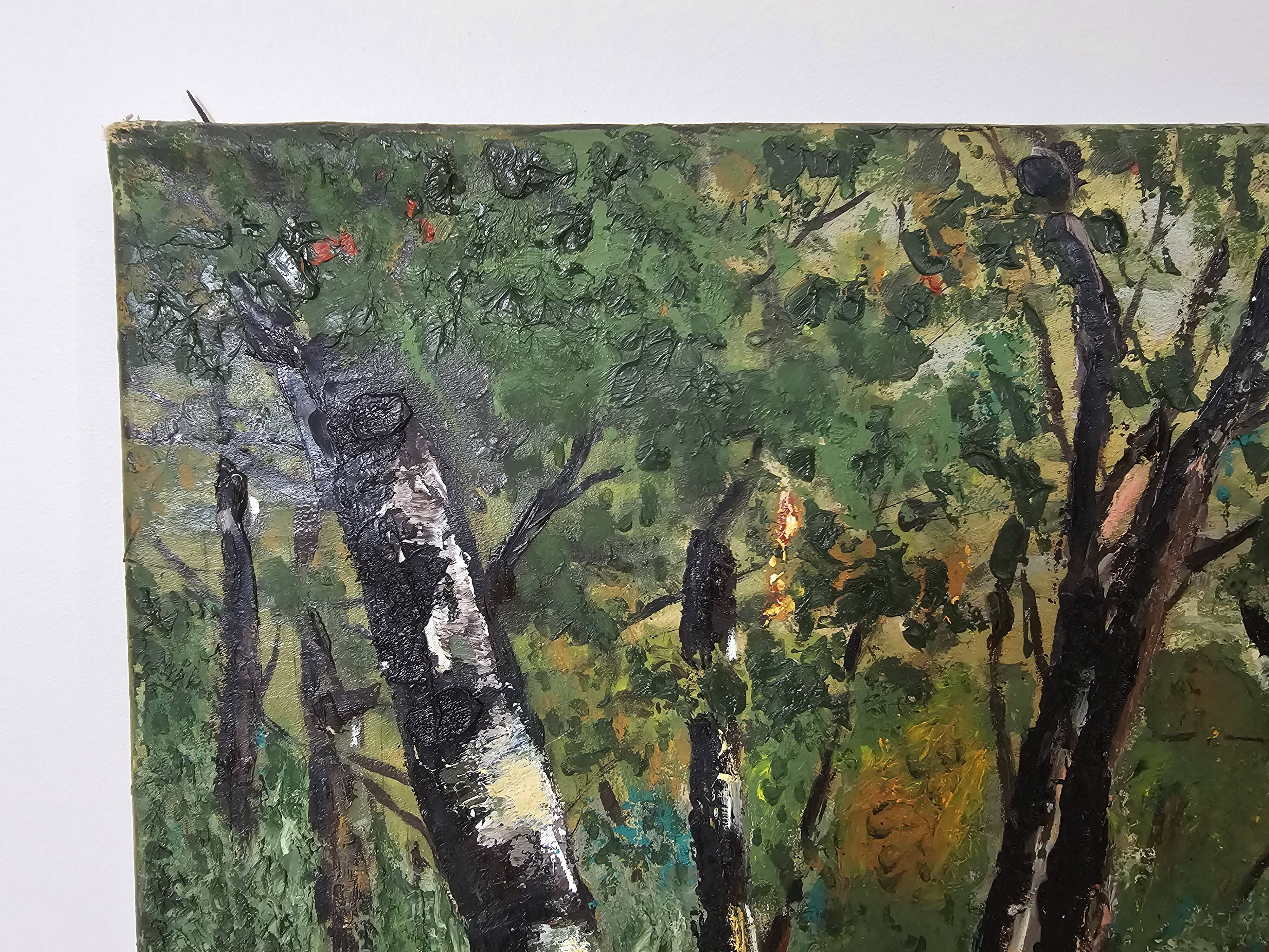 Tableau - Oil on canvas Verdant landscape river Signed M De Livenaye 197