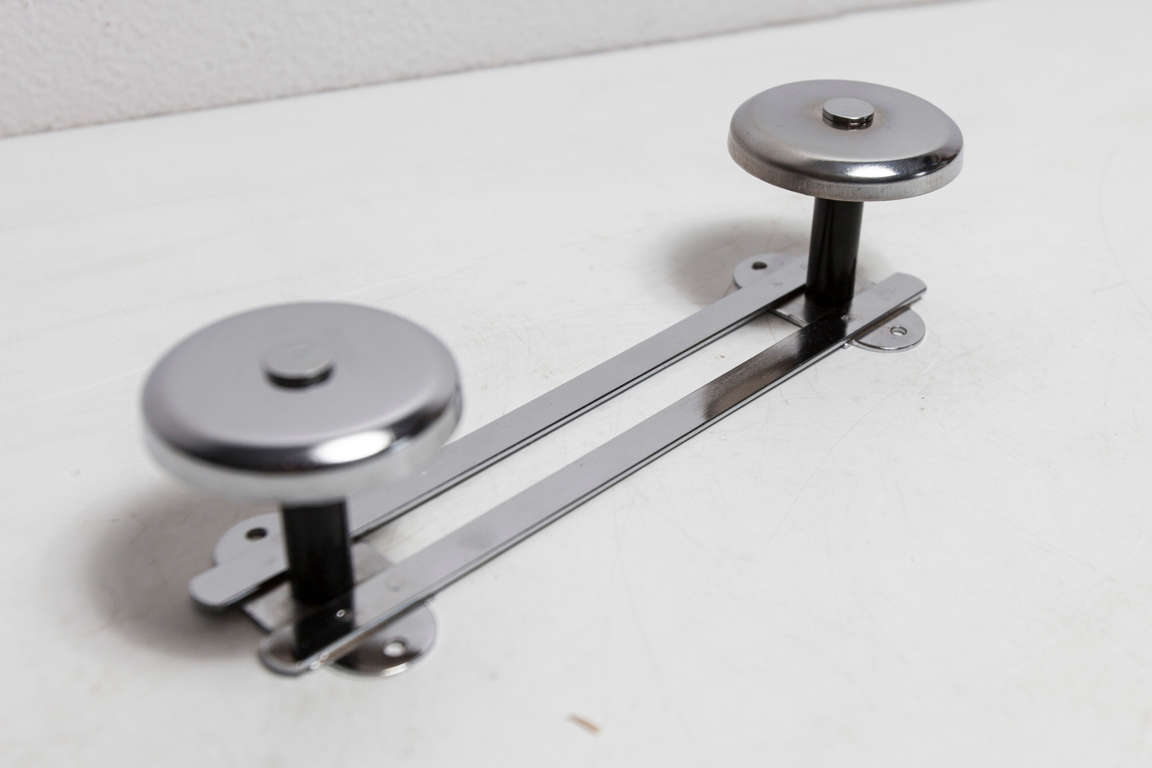 Wall coat rack double hook chrome 1960