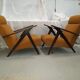 Pair of Scandinavian armchair compass feet 50s