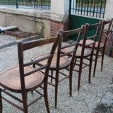 Lot de 4 chaises bistrot assises décorées