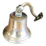 Polished brass bell with its stem