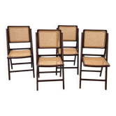 vintage wooden folding chairs with caning