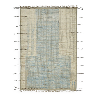 Hand-Knotted Tribal Unique 204 cm x 300 cm Beige Wool Carpet