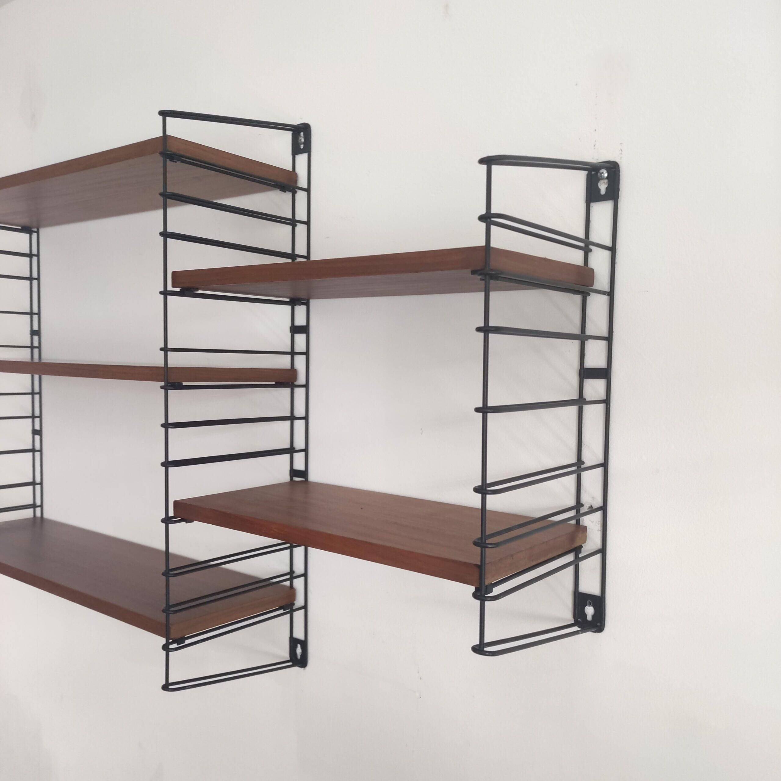 Tomado wall unit with wooden shelves by A. Dekker – Tomado