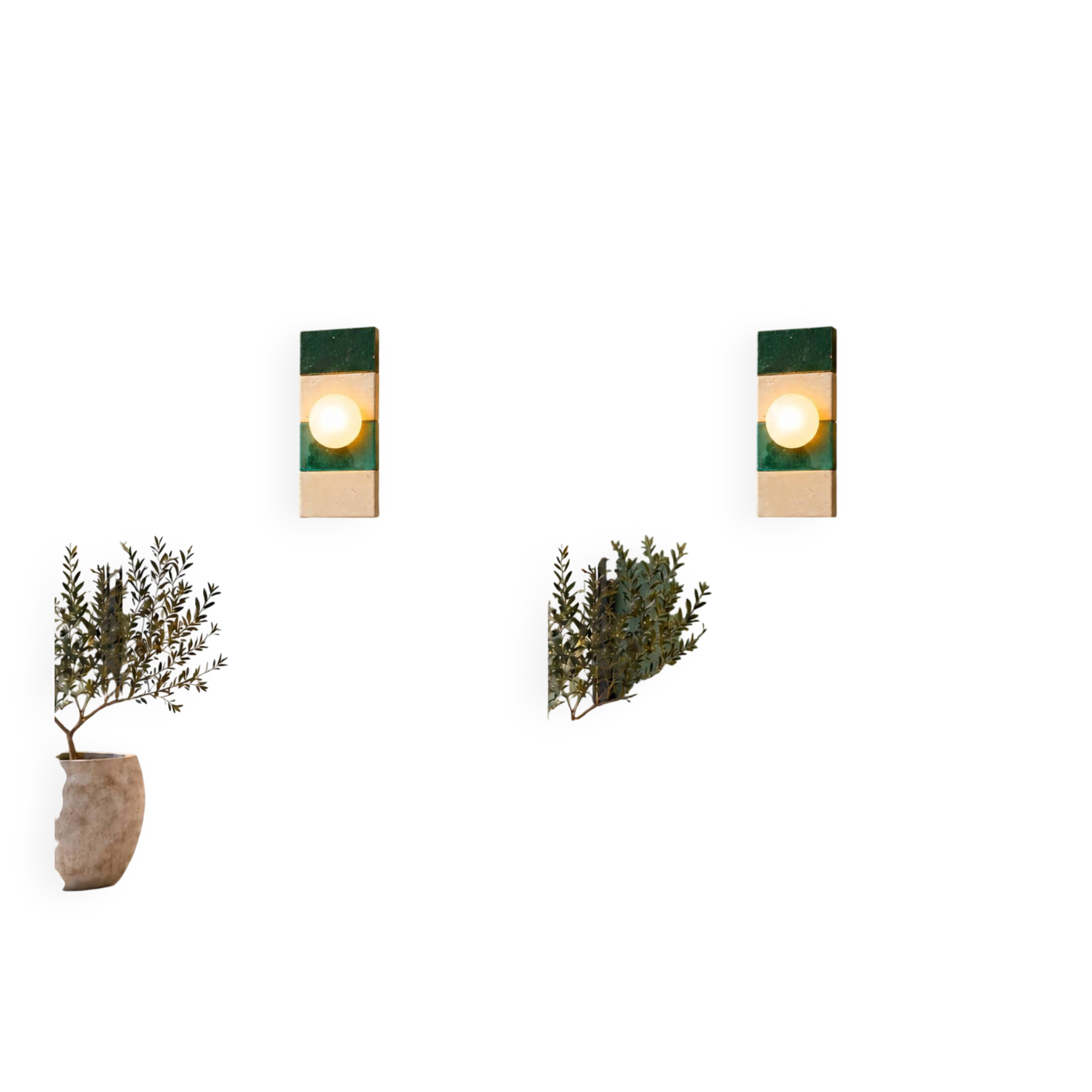 Ceramic zellige wall light