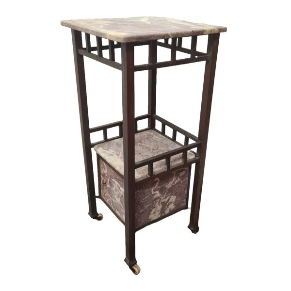 Table de chevet ancienne française en marbre, fin des années 1800