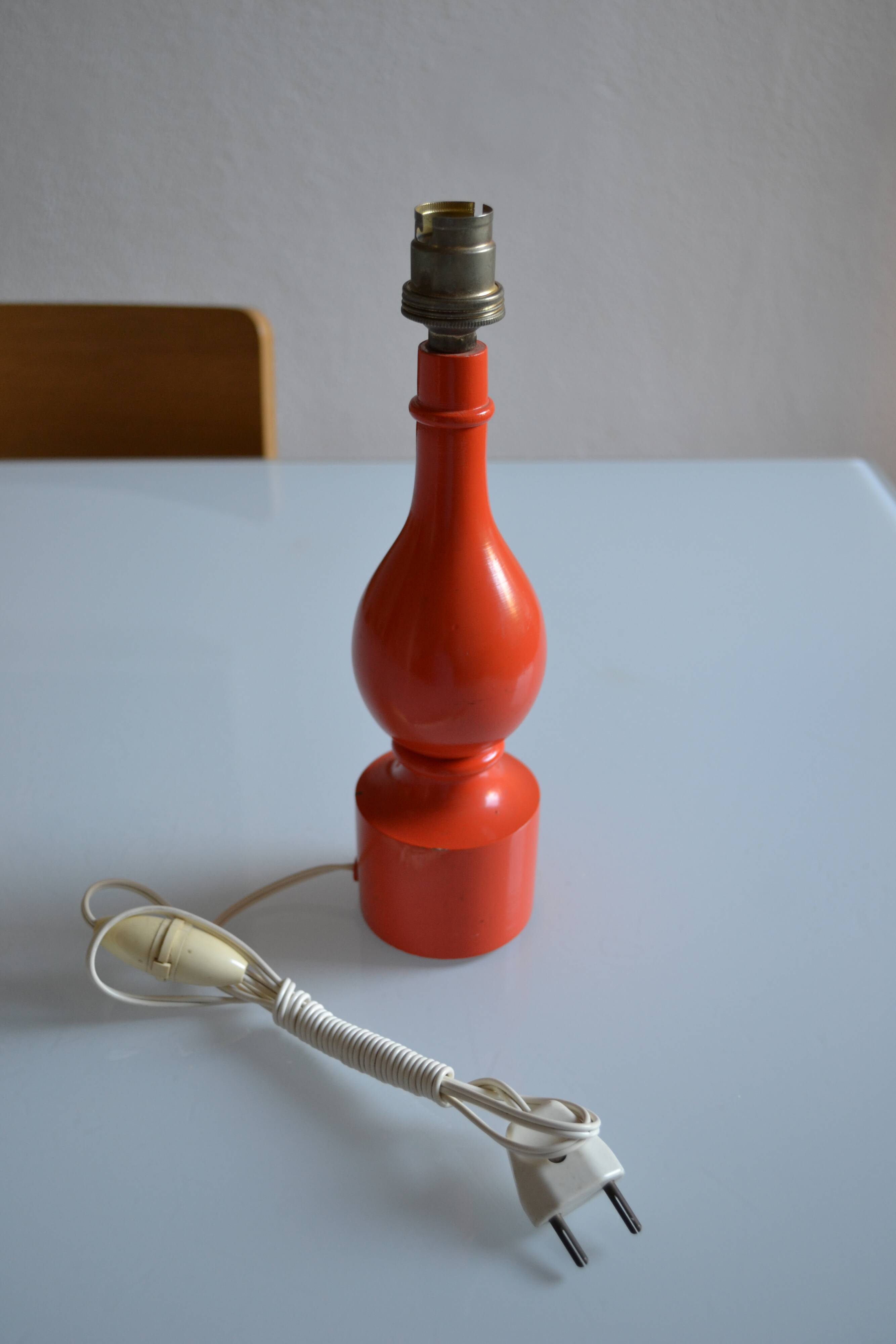 Orange lamp foot 70's philippe capelle