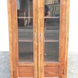 Teak glass cabinet two doors and a drawer