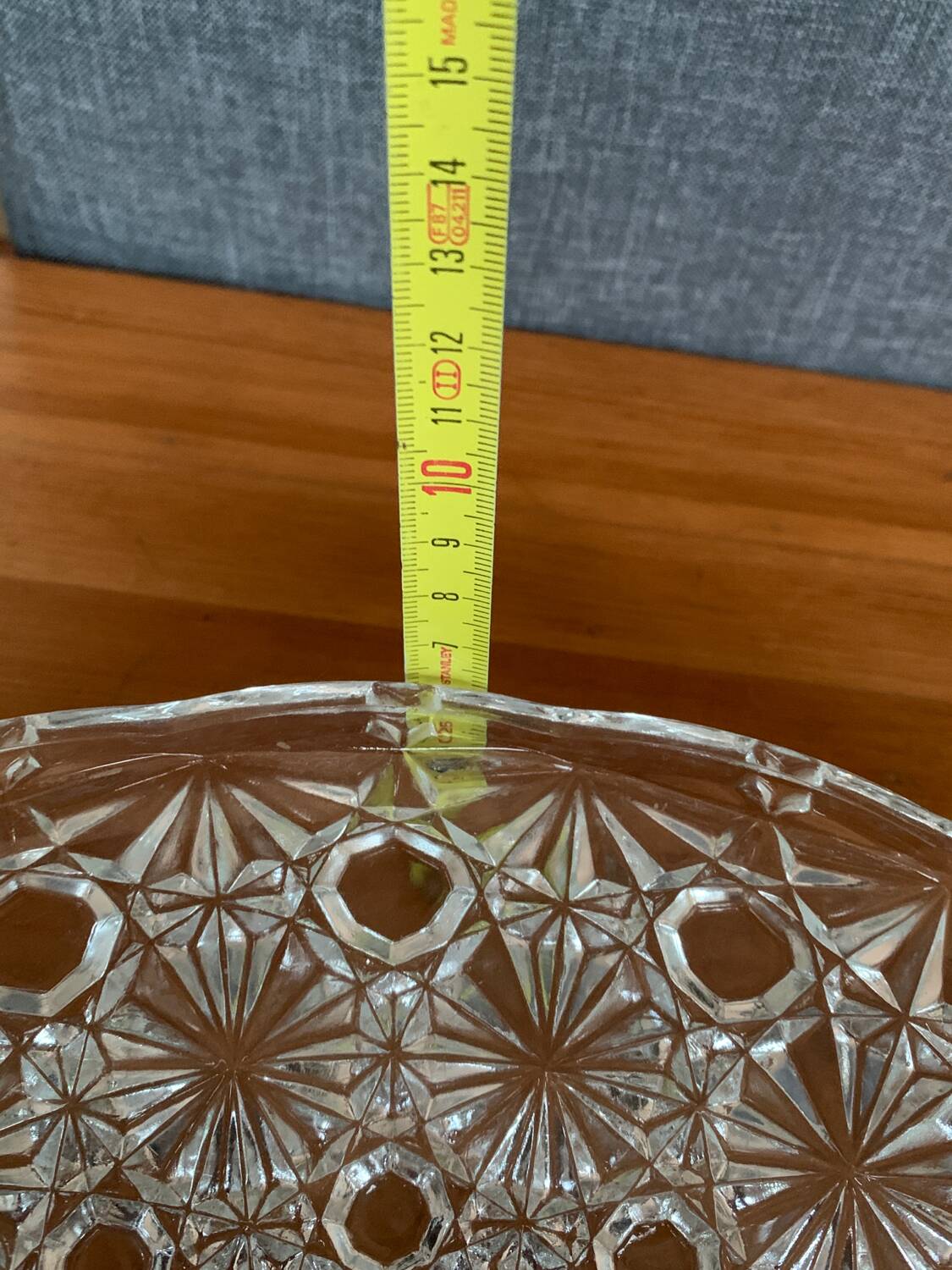 Très belle coupe à fruits 33cm en verre cristal ciselé Ancien Vintage Décoration