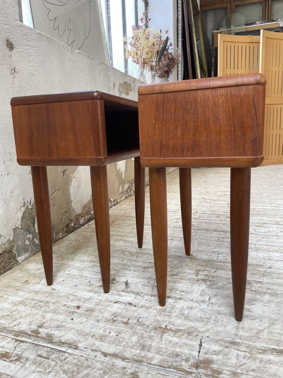 Paire de chevet scandinave en teck