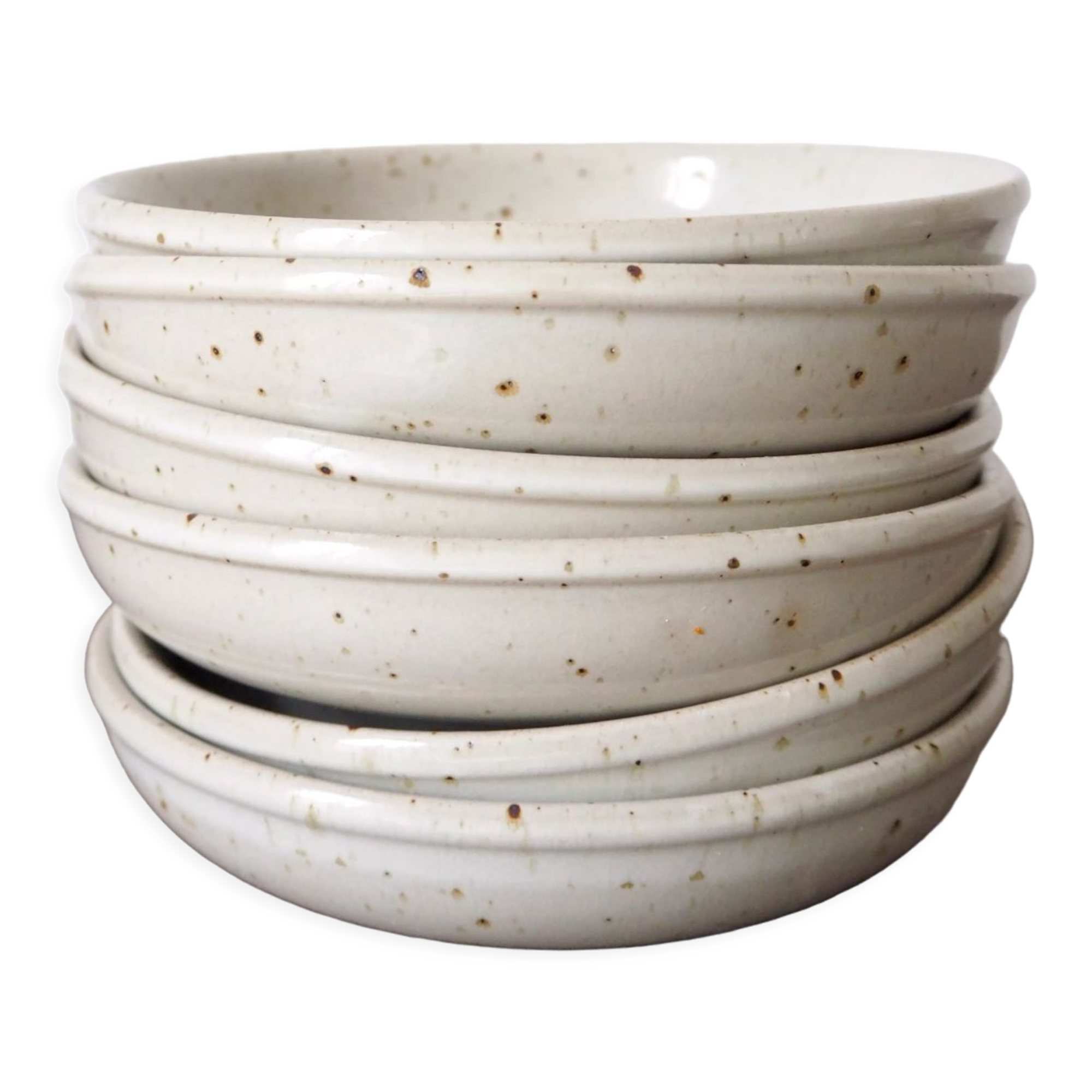 Set of 6 plates caps in pyrite sandstone Sandstone of the Marais