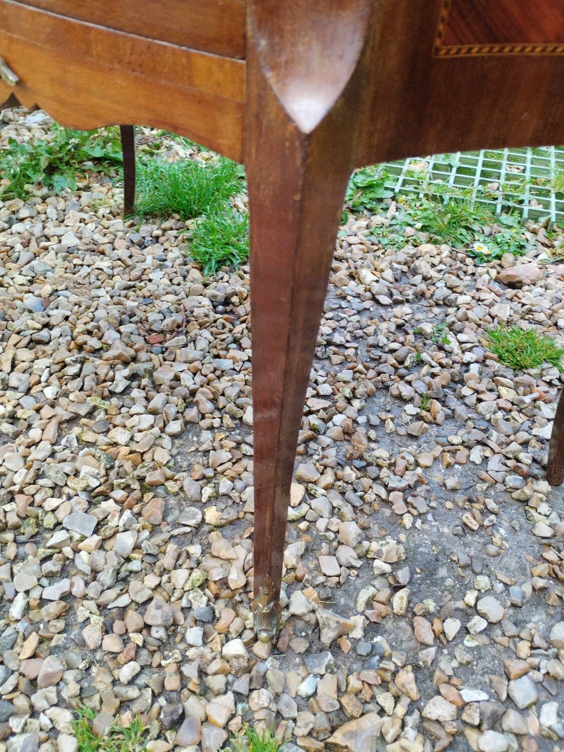 Commode ancienne marqueterie style louis xvi plateau marbre