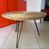 Wicker coffee table tripod base