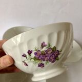 Series of 4 purple pattern Sarreguemines bowls