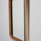 1970s Italian Rectangular Mirror in Wooden Frame