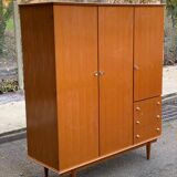 Scandinavian 3-door oak wardrobe from the 1960s, 155cm.