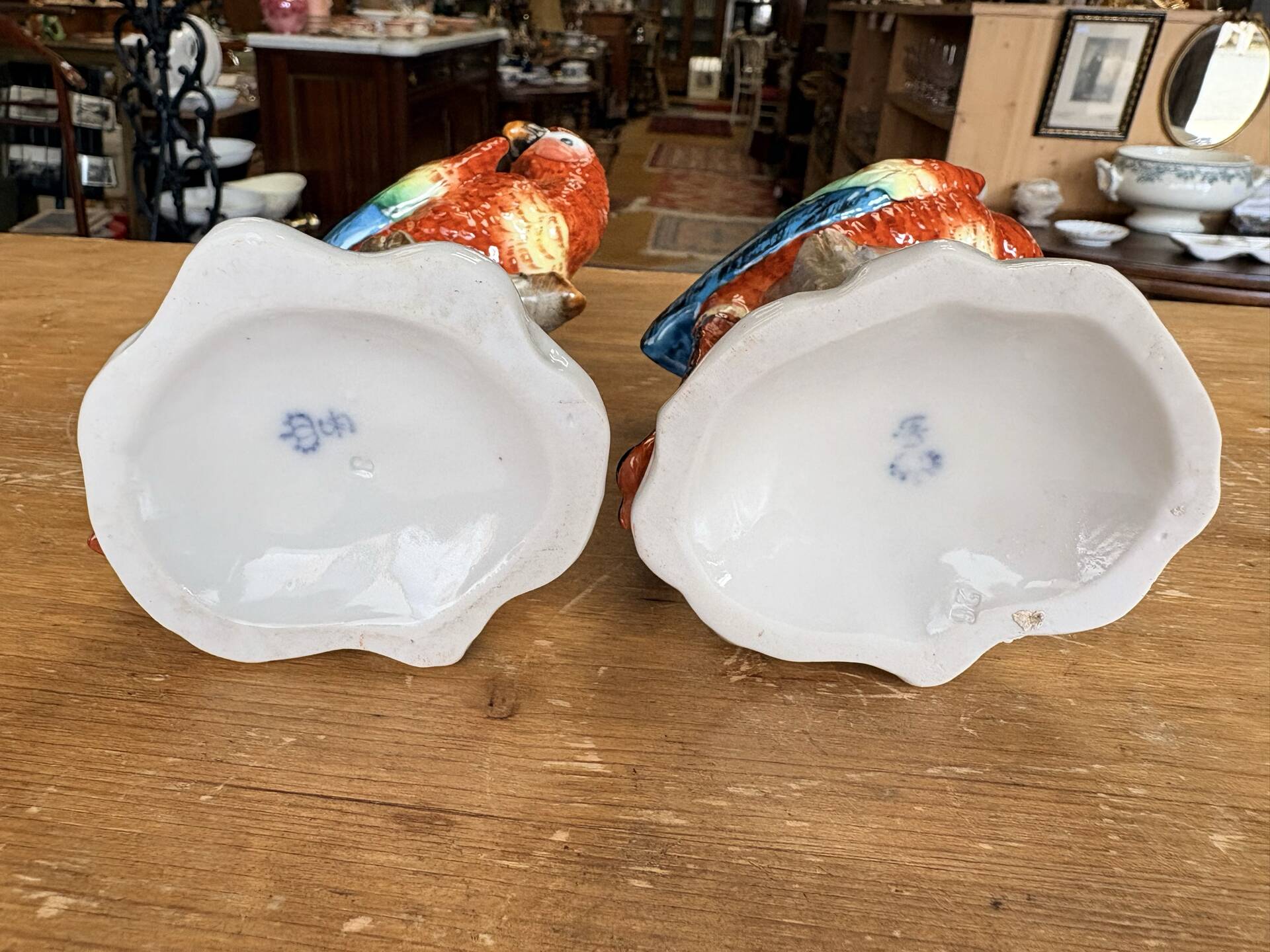 Pair of porcelain parrots Sitzendorf – Germany