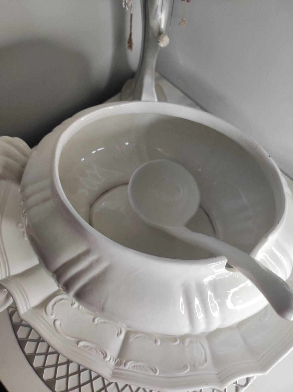 White porcelain soup tureen