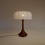 Mid-century table lamp in solid teak by Lisbeth Brams, Denmark, 1960s.