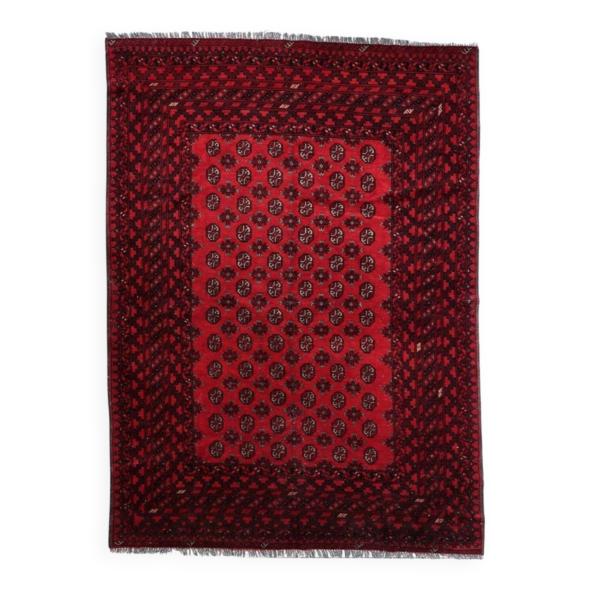 Antique Afghan Ersari handmade rug 208 x 288 cm 1920s