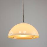 Italian space age beige plexiglass pendant lamp, 1970s