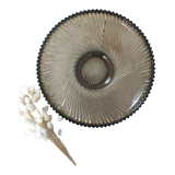 70s smoked glass fruit basket