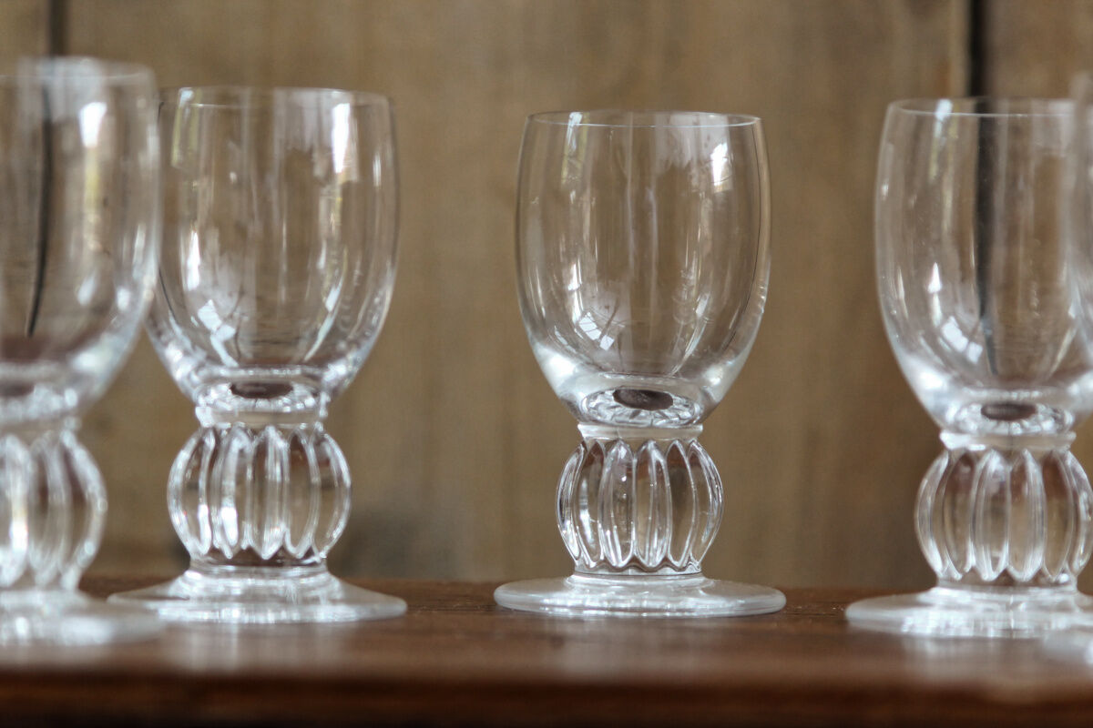 Lot of 5 glasses with digestive lalique france