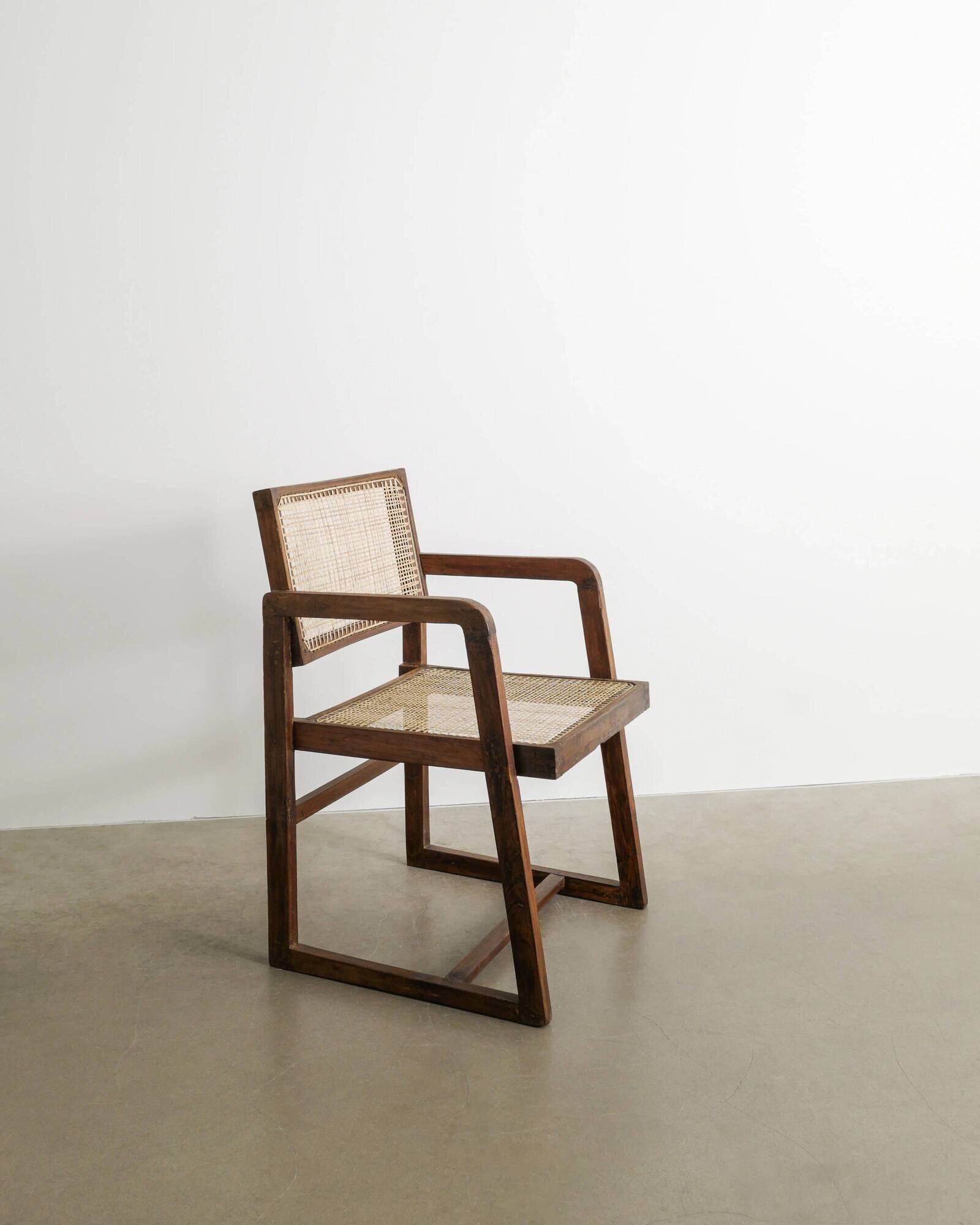 Mid Century Wooden "Box Chair" in Teak by Pierre Jeanneret, 1950s