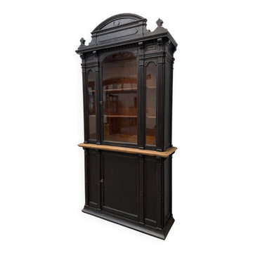 19th-century shop display cabinet in solid oak