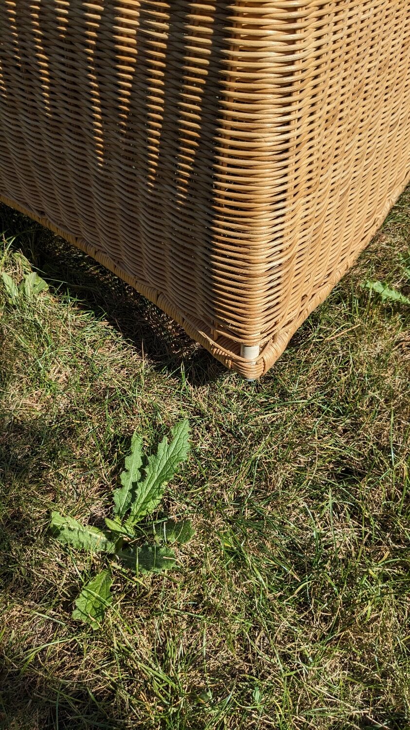 Wicker and rattan rocking chair