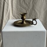 Antique gold hand candlestick with a handle fixed by 3 rivets H8 D13