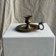 Antique gold hand candlestick with a handle fixed by 3 rivets H8 D13