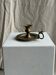Antique gold hand candlestick with a handle fixed by 3 rivets H8 D13