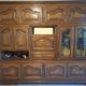 Large wooden sideboard, 4 glass doors and storage – 2 sections