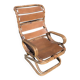 Fauteuil de Tito Agnoli relax bambou et cuir