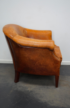 Vintage club armchair in cognac leather Netherlands
