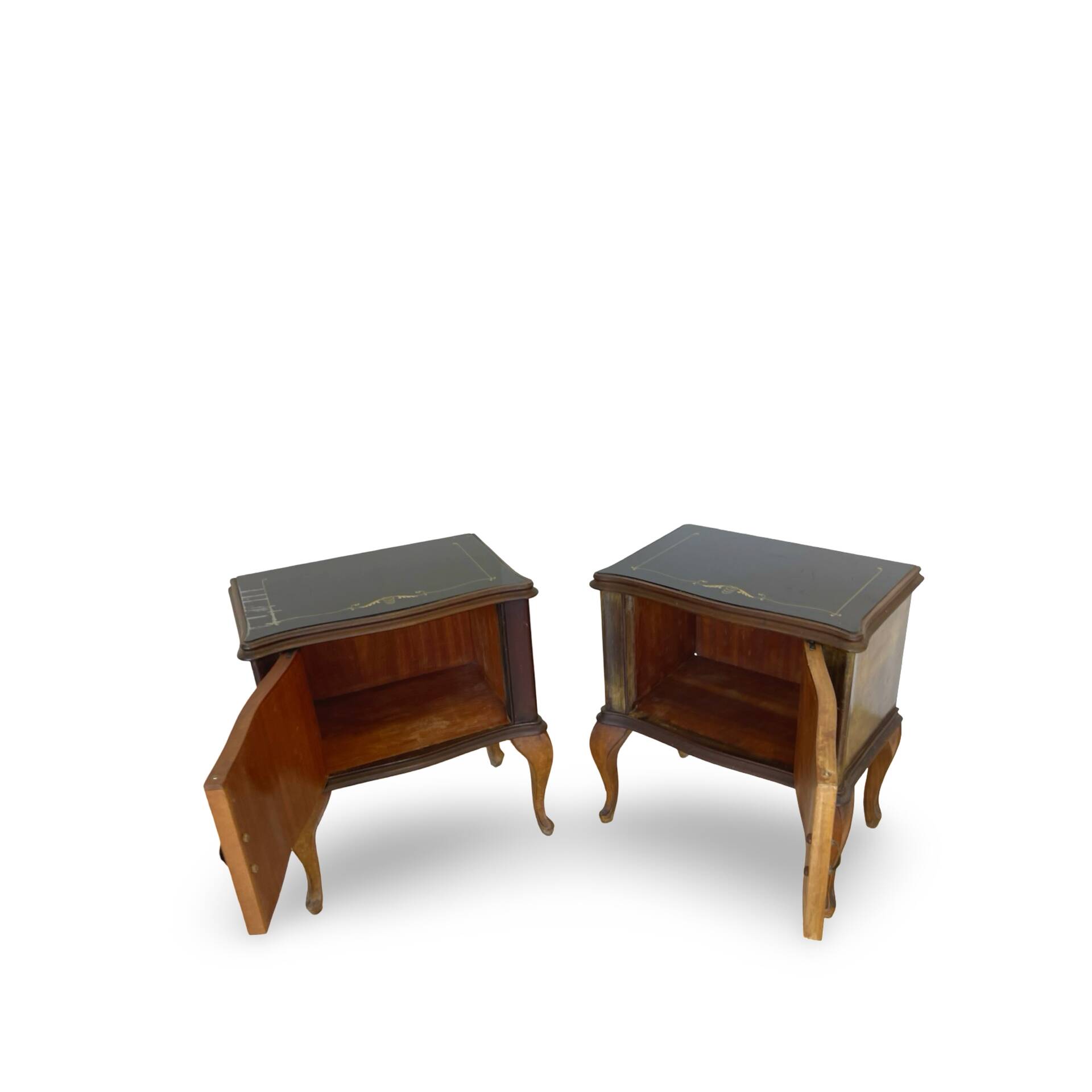Tables de chevet/commodes Chippendale italiennes, années 1940/1950.