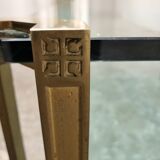 Vintage Brass and Glass Model T24 Coffee Table by Peter Ghyczy, 1970s