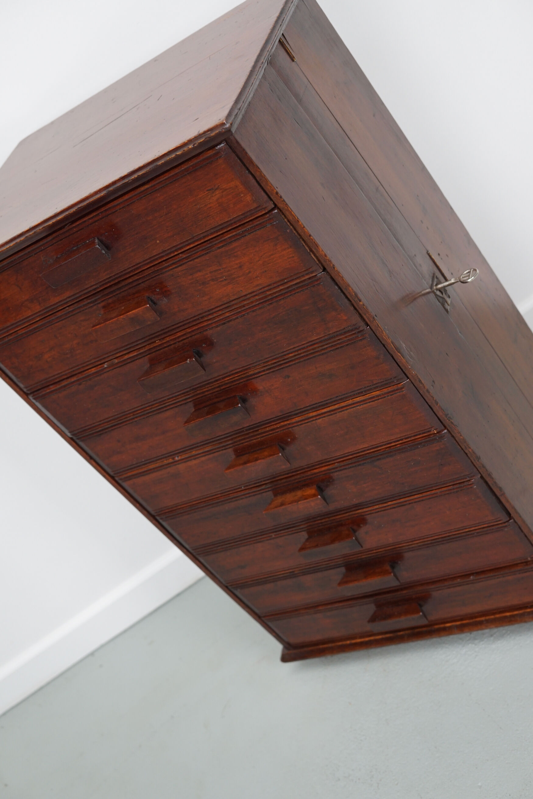 French art deco mahogany apothecary / filing cabinet, ca 1920