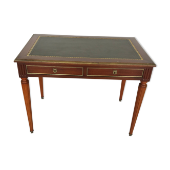 Louis XVI style desk, leather top with two side zippers